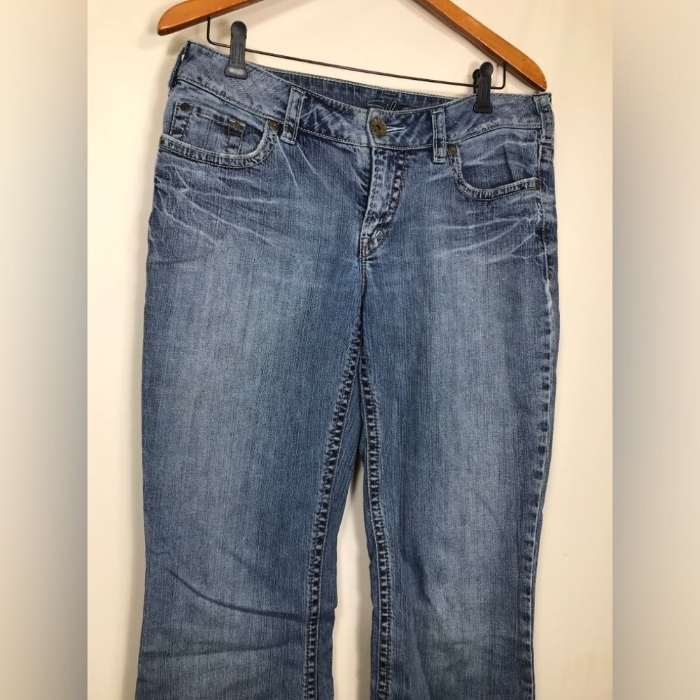 Silver Jeans Women's Size 27 Suki Mid Straight Blue Denim Stretch